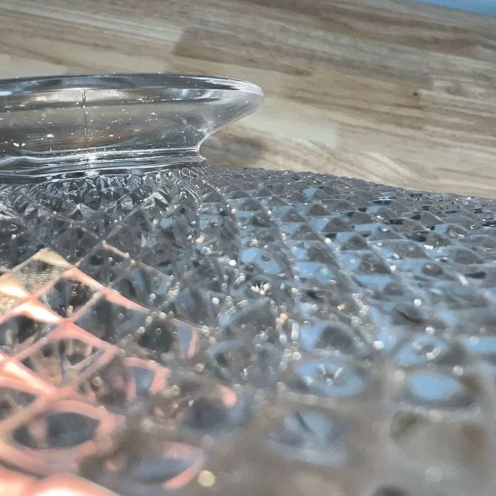 Vintage Crystal Glass, Small Tray / Serving Platter / Food Display